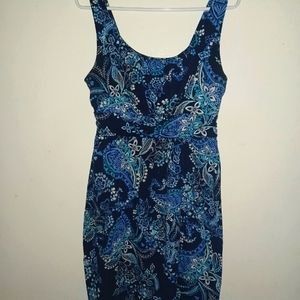 A abstract floral print sund dress/skater girl dress.